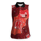 Melbourne Renegades NAIDOC Week 2026 Custom Women Sleeveless Polo Shirt 50 Years Deadly Indigenous Art Glitter Effect
