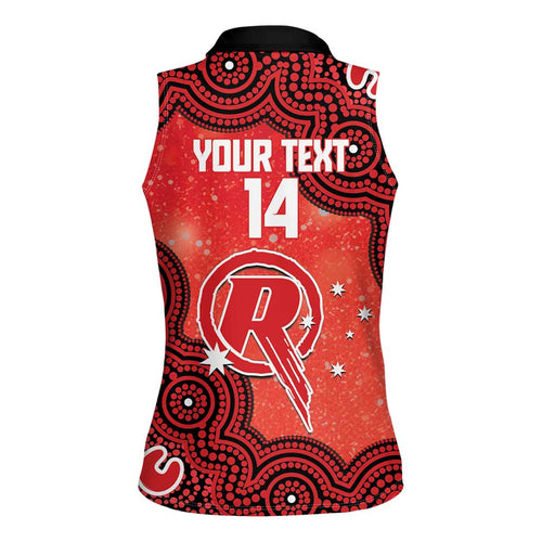 Melbourne Renegades NAIDOC Week 2026 Custom Women Sleeveless Polo Shirt 50 Years Deadly Indigenous Art Glitter Effect