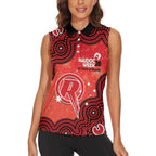 Melbourne Renegades NAIDOC Week 2026 Custom Women Sleeveless Polo Shirt 50 Years Deadly Indigenous Art Glitter Effect