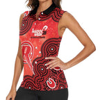 Melbourne Renegades NAIDOC Week 2026 Custom Women Sleeveless Polo Shirt 50 Years Deadly Indigenous Art Glitter Effect