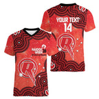 Melbourne Renegades NAIDOC Week 2026 Custom Women V-Neck T-Shirt 50 Years Deadly Indigenous Art Glitter Effect
