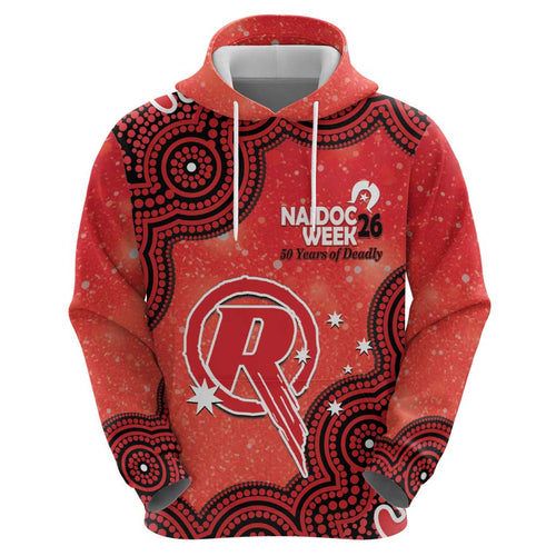 Melbourne Renegades NAIDOC Week 2026 Custom Zip Hoodie 50 Years Deadly Indigenous Art Glitter Effect