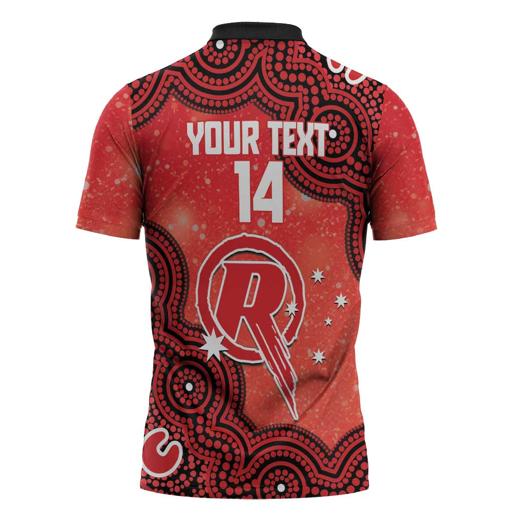 Melbourne Renegades NAIDOC Week 2026 Custom Zipper Polo Shirt 50 Years Deadly Indigenous Art Glitter Effect