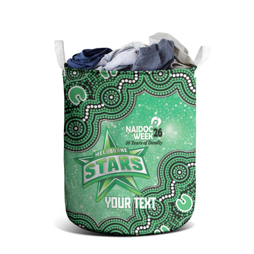 Melbourne Stars NAIDOC Week 2026 Custom Laundry Basket 50 Years Deadly Indigenous Art Glitter Effect