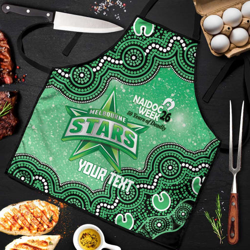 Melbourne Stars NAIDOC Week 2026 Custom Apron 50 Years Deadly Indigenous Art Glitter Effect