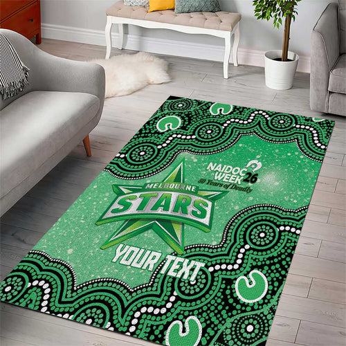 Melbourne Stars NAIDOC Week 2026 Custom Area Rug 50 Years Deadly Indigenous Art Glitter Effect
