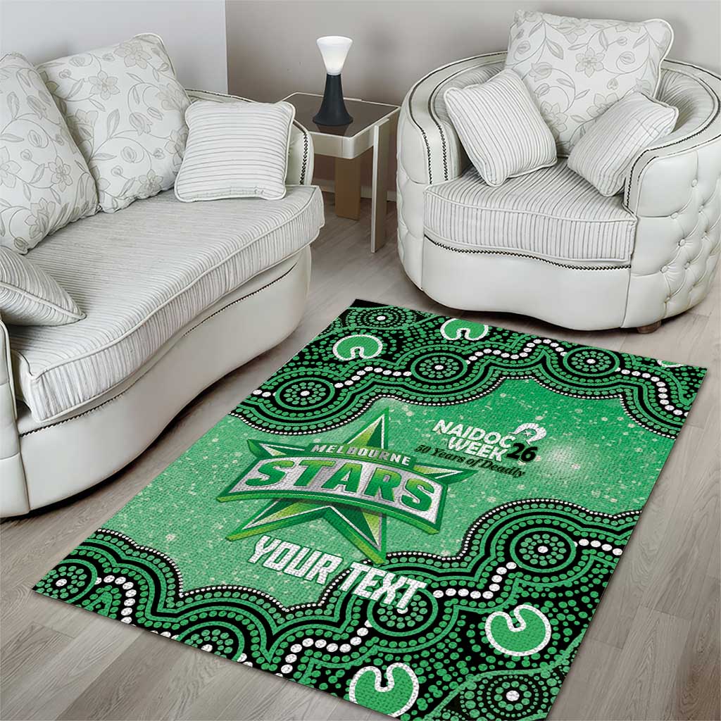 Melbourne Stars NAIDOC Week 2026 Custom Area Rug 50 Years Deadly Indigenous Art Glitter Effect