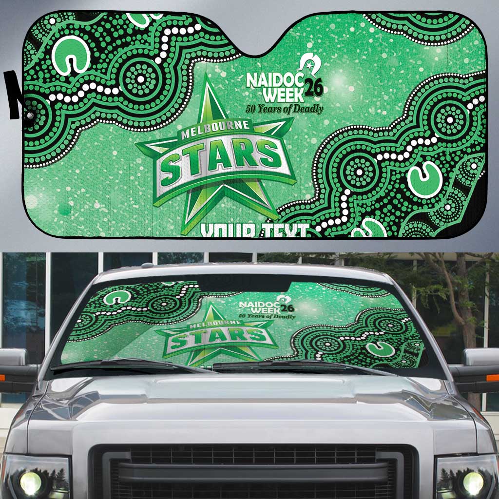 Melbourne Stars NAIDOC Week 2026 Custom Auto Sun Shade 50 Years Deadly Indigenous Art Glitter Effect