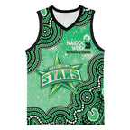 Melbourne Stars NAIDOC Week 2026 Custom Basketball Jersey 50 Years Deadly Indigenous Art Glitter Effect