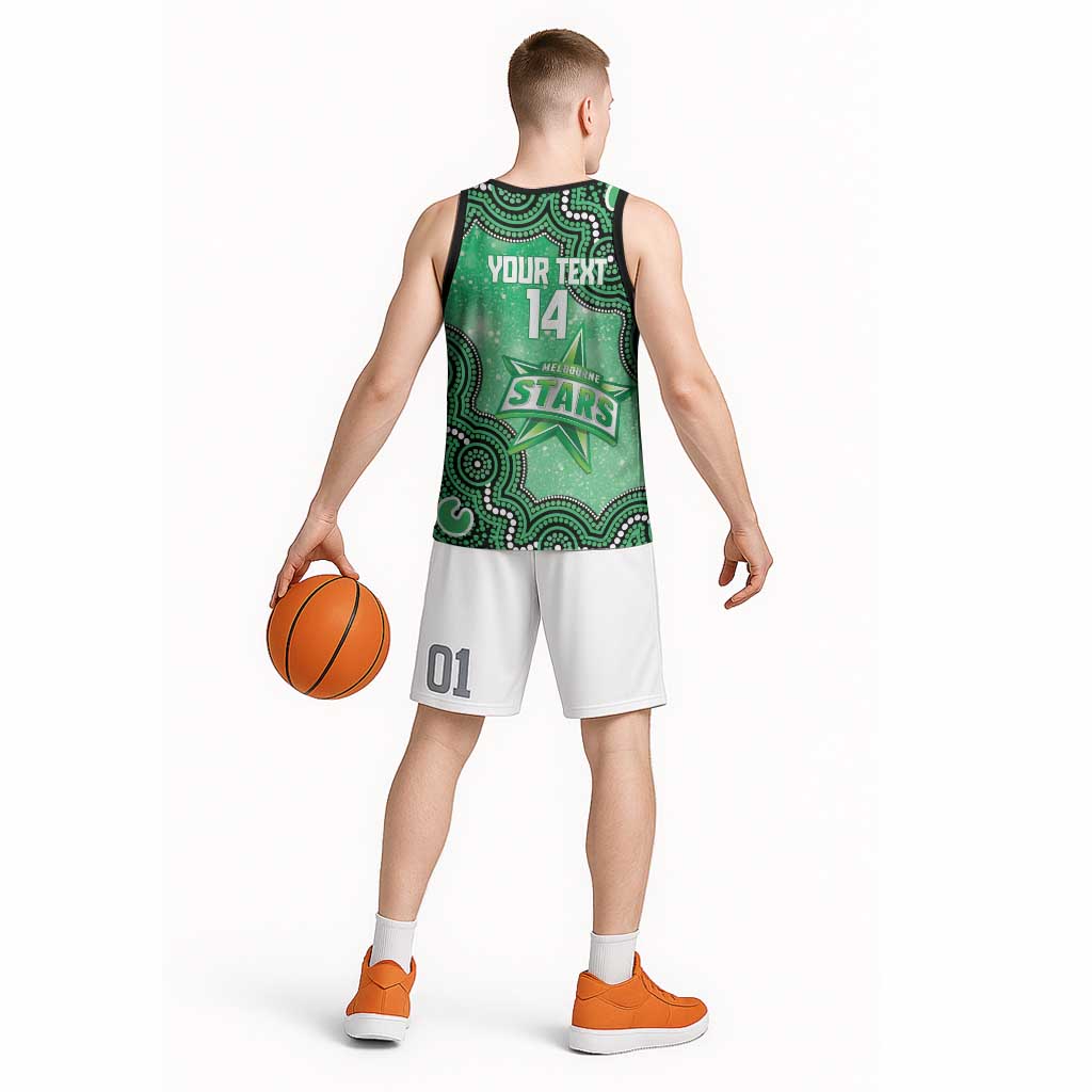 Melbourne Stars NAIDOC Week 2026 Custom Basketball Jersey 50 Years Deadly Indigenous Art Glitter Effect