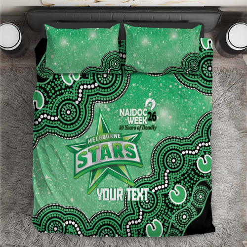 Melbourne Stars NAIDOC Week 2026 Custom Bedding Set 50 Years Deadly Indigenous Art Glitter Effect