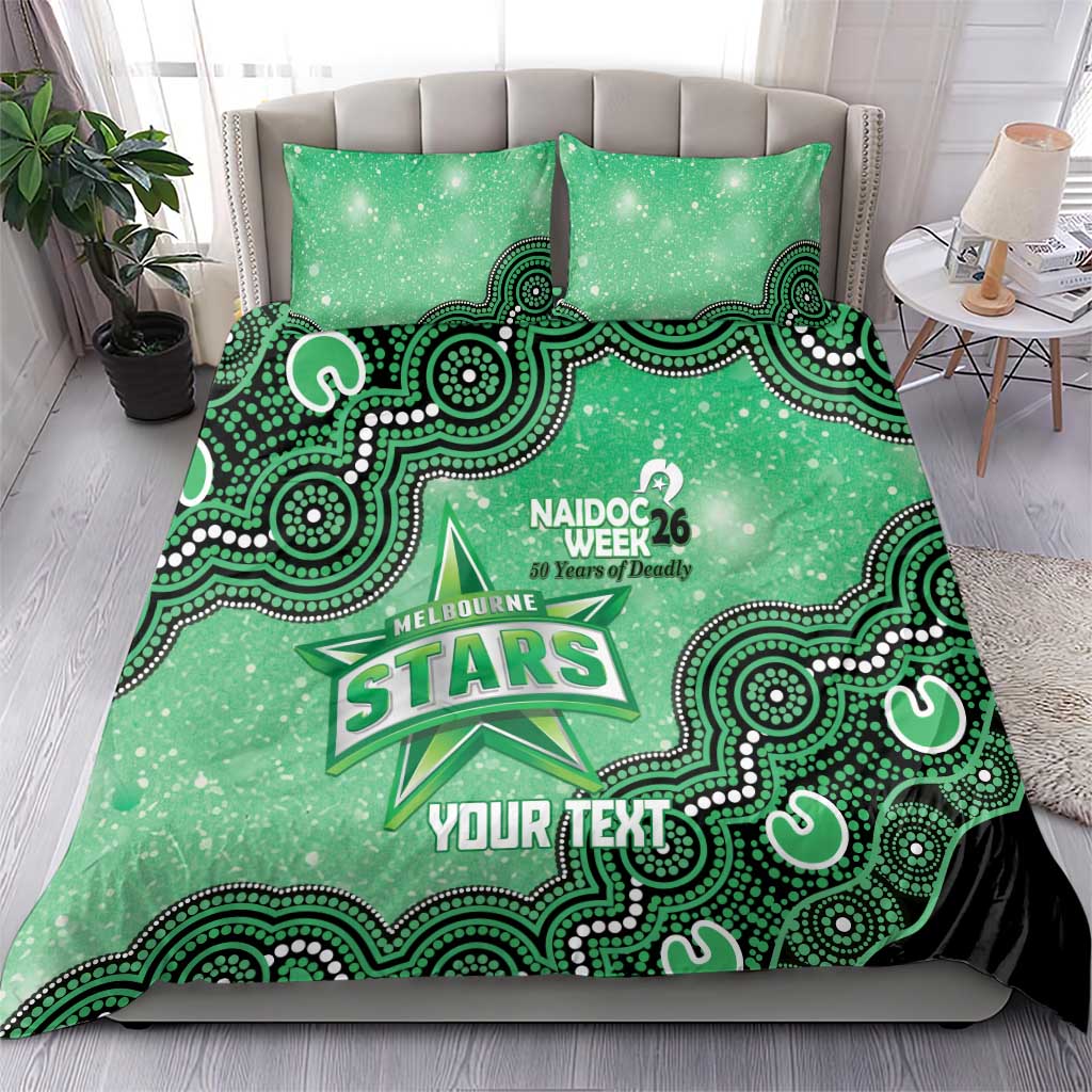 Melbourne Stars NAIDOC Week 2026 Custom Bedding Set 50 Years Deadly Indigenous Art Glitter Effect