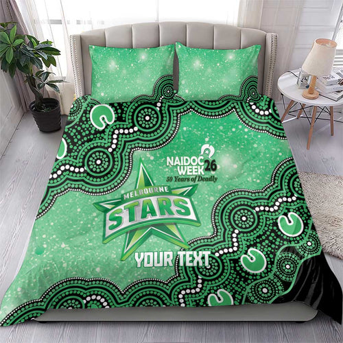 Melbourne Stars NAIDOC Week 2026 Custom Bedding Set 50 Years Deadly Indigenous Art Glitter Effect