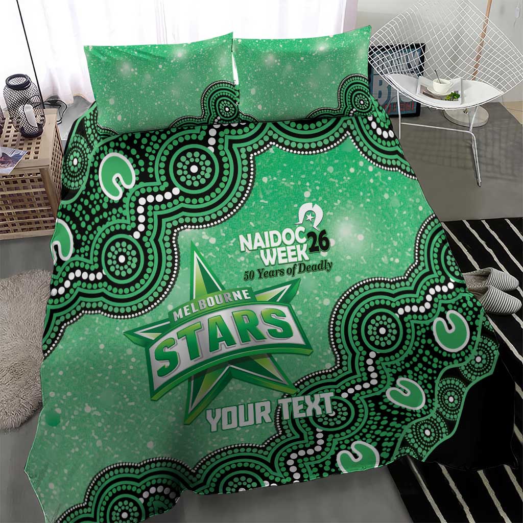 Melbourne Stars NAIDOC Week 2026 Custom Bedding Set 50 Years Deadly Indigenous Art Glitter Effect