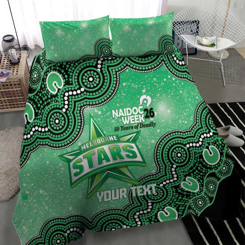Melbourne Stars NAIDOC Week 2026 Custom Bedding Set 50 Years Deadly Indigenous Art Glitter Effect