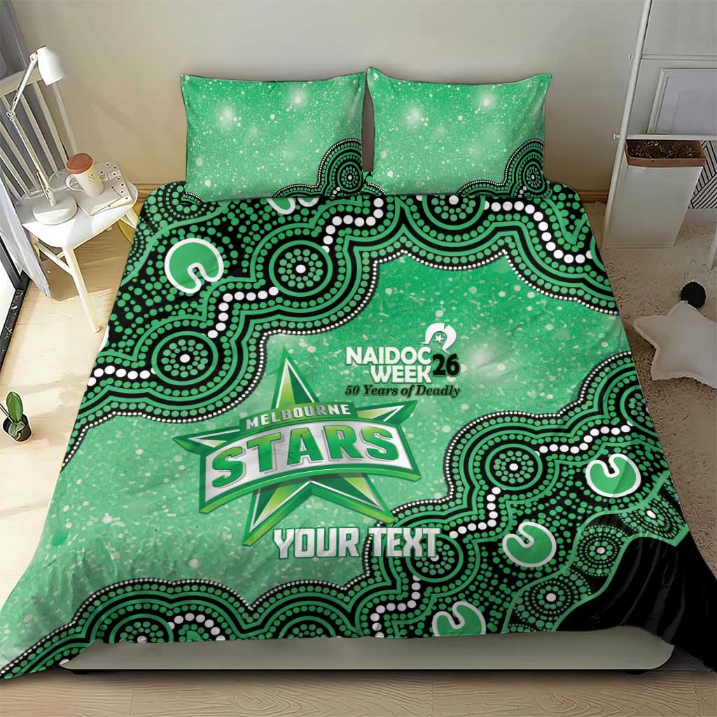 Melbourne Stars NAIDOC Week 2026 Custom Bedding Set 50 Years Deadly Indigenous Art Glitter Effect
