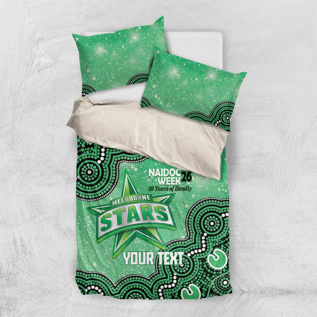 Melbourne Stars NAIDOC Week 2026 Custom Bedding Set 50 Years Deadly Indigenous Art Glitter Effect