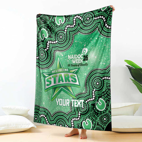 Melbourne Stars NAIDOC Week 2026 Custom Blanket 50 Years Deadly Indigenous Art Glitter Effect
