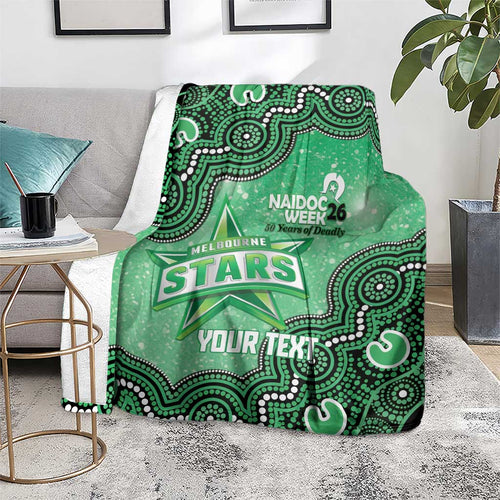 Melbourne Stars NAIDOC Week 2026 Custom Blanket 50 Years Deadly Indigenous Art Glitter Effect