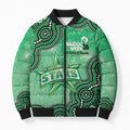 Melbourne Stars NAIDOC Week 2026 Custom Bomber Puffer Jacket 50 Years Deadly Indigenous Art Glitter Effect