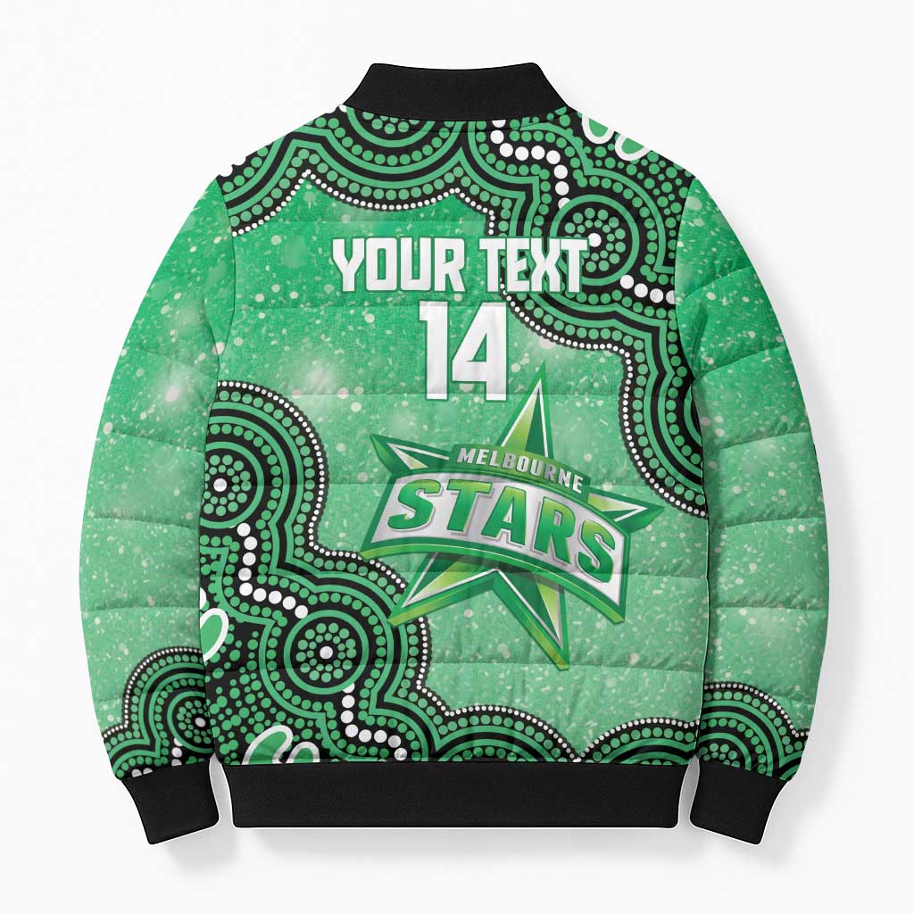 Melbourne Stars NAIDOC Week 2026 Custom Bomber Puffer Jacket 50 Years Deadly Indigenous Art Glitter Effect