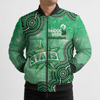 Melbourne Stars NAIDOC Week 2026 Custom Bomber Puffer Jacket 50 Years Deadly Indigenous Art Glitter Effect