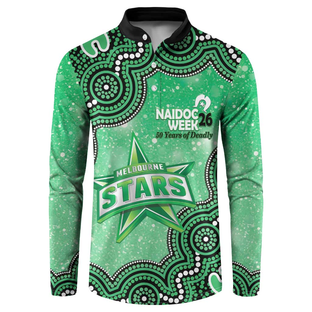 Melbourne Stars NAIDOC Week 2026 Custom Button Sweatshirt 50 Years Deadly Indigenous Art Glitter Effect