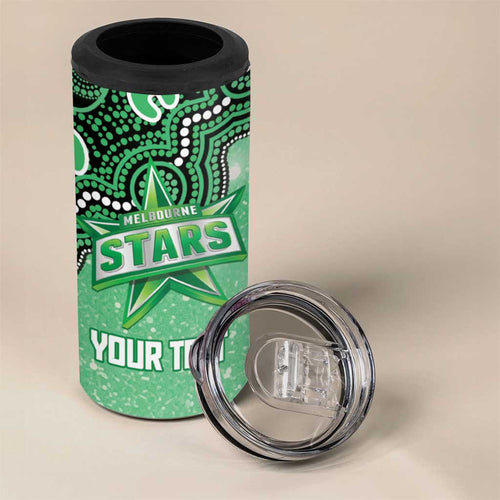 Melbourne Stars NAIDOC Week 2026 Custom 4 in 1 Can Cooler Tumbler 50 Years Deadly Indigenous Art Glitter Effect