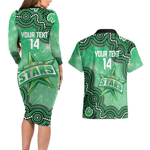 Melbourne Stars NAIDOC Week 2026 Custom Couples Matching Long Sleeve Bodycon Dress and Hawaiian Shirt 50 Years Deadly Indigenous Art Glitter Effect