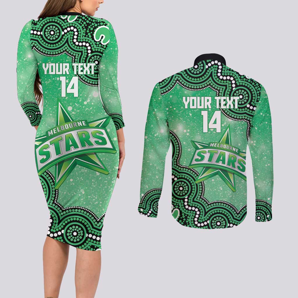 Melbourne Stars NAIDOC Week 2026 Custom Couples Matching Long Sleeve Bodycon Dress and Long Sleeve Button Shirt 50 Years Deadly Indigenous Art Glitter Effect