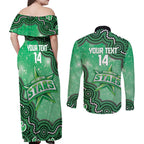 Melbourne Stars NAIDOC Week 2026 Custom Couples Matching Off Shoulder Maxi Dress and Long Sleeve Button Shirt 50 Years Deadly Indigenous Art Glitter Effect