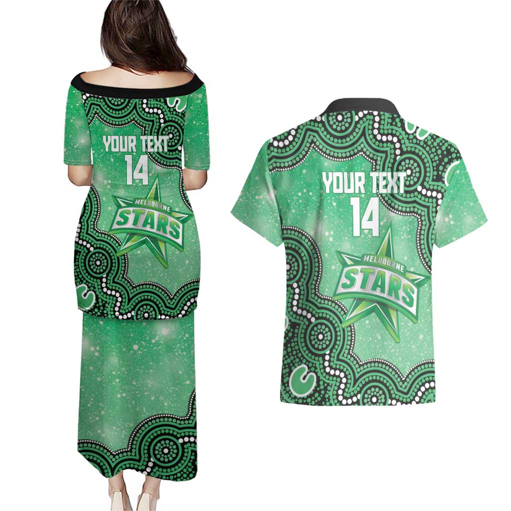 Melbourne Stars NAIDOC Week 2026 Custom Couples Matching Puletasi and Hawaiian Shirt 50 Years Deadly Indigenous Art Glitter Effect