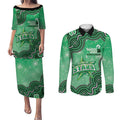 Melbourne Stars NAIDOC Week 2026 Custom Couples Matching Puletasi and Long Sleeve Button Shirt 50 Years Deadly Indigenous Art Glitter Effect