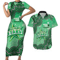Melbourne Stars NAIDOC Week 2026 Custom Couples Matching Short Sleeve Bodycon Dress and Hawaiian Shirt 50 Years Deadly Indigenous Art Glitter Effect