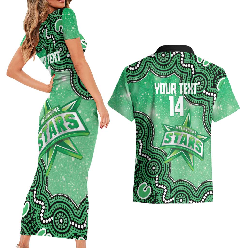 Melbourne Stars NAIDOC Week 2026 Custom Couples Matching Short Sleeve Bodycon Dress and Hawaiian Shirt 50 Years Deadly Indigenous Art Glitter Effect