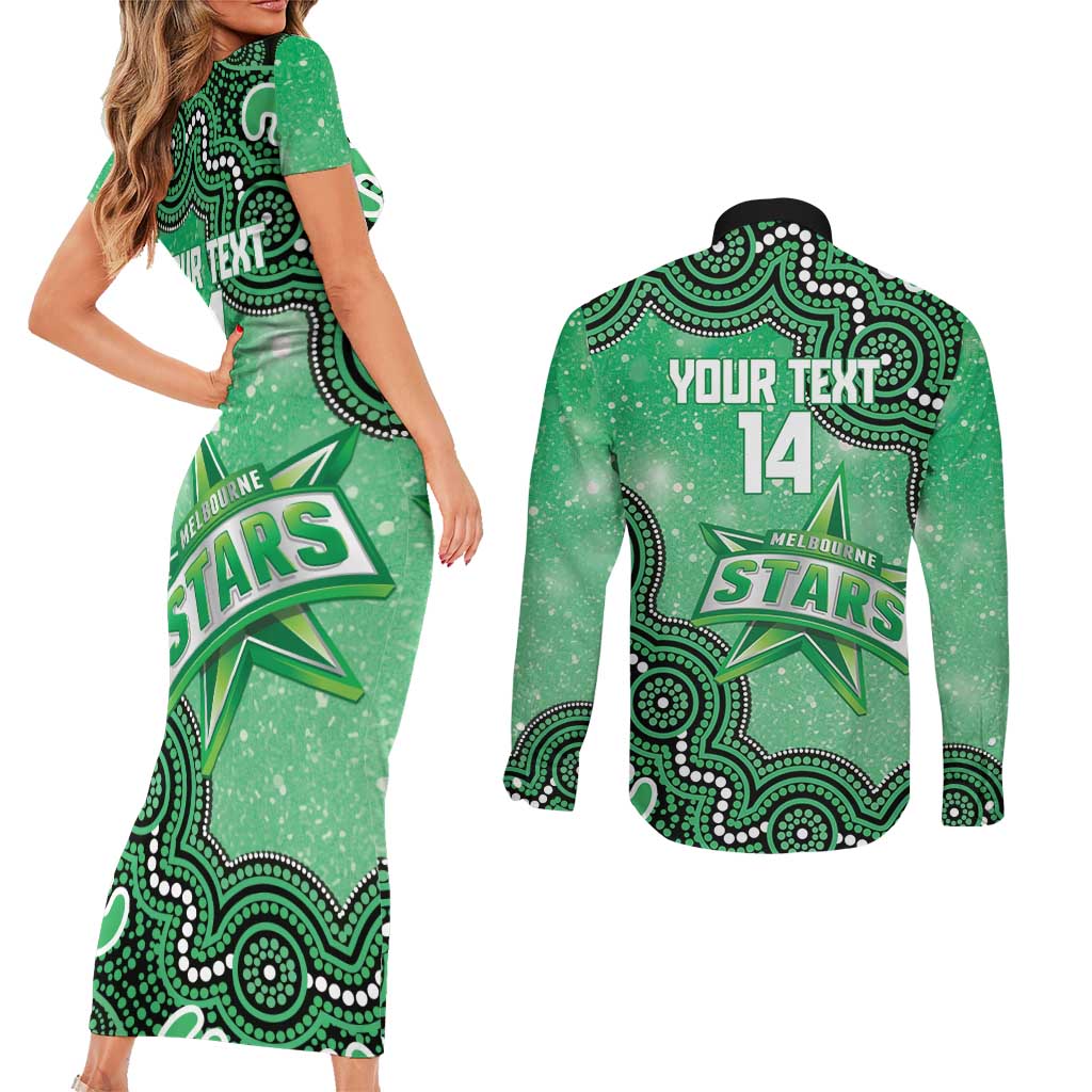 Melbourne Stars NAIDOC Week 2026 Custom Couples Matching Short Sleeve Bodycon Dress and Long Sleeve Button Shirt 50 Years Deadly Indigenous Art Glitter Effect
