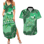 Melbourne Stars NAIDOC Week 2026 Custom Couples Matching Summer Maxi Dress and Hawaiian Shirt 50 Years Deadly Indigenous Art Glitter Effect