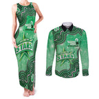 Melbourne Stars NAIDOC Week 2026 Custom Couples Matching Tank Maxi Dress and Long Sleeve Button Shirt 50 Years Deadly Indigenous Art Glitter Effect