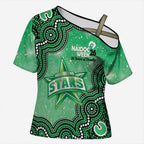 Melbourne Stars NAIDOC Week 2026 Custom Cross Shoulder Shirt 50 Years Deadly Indigenous Art Glitter Effect