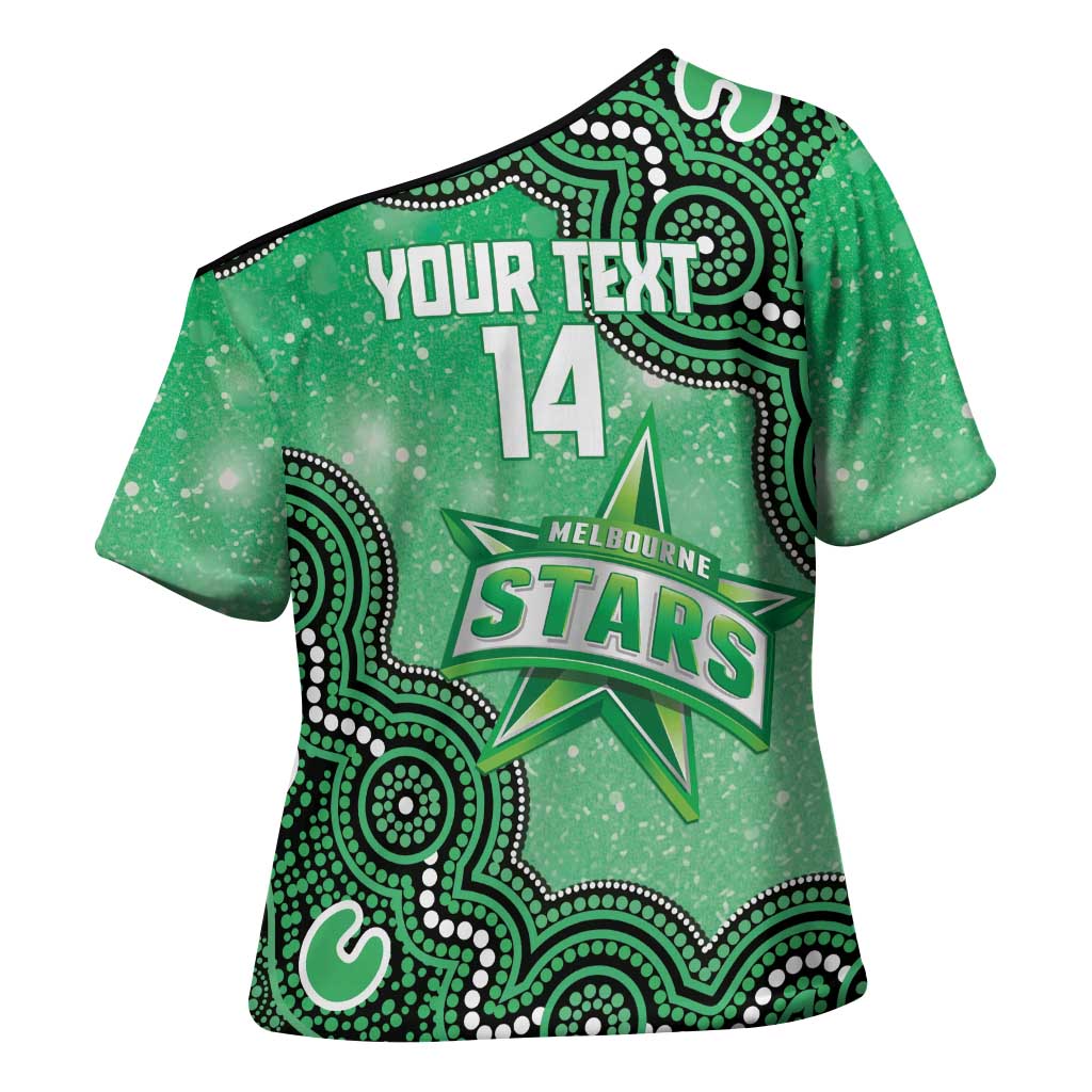 Melbourne Stars NAIDOC Week 2026 Custom Cross Shoulder Shirt 50 Years Deadly Indigenous Art Glitter Effect