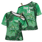 Melbourne Stars NAIDOC Week 2026 Custom Cross Shoulder Shirt 50 Years Deadly Indigenous Art Glitter Effect
