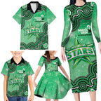Melbourne Stars NAIDOC Week 2026 Custom Family Matching Long Sleeve Bodycon Dress and Hawaiian Shirt 50 Years Deadly Indigenous Art Glitter Effect