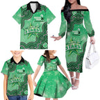 Melbourne Stars NAIDOC Week 2026 Custom Family Matching Off The Shoulder Long Sleeve Dress and Hawaiian Shirt 50 Years Deadly Indigenous Art Glitter Effect