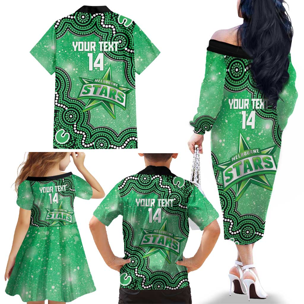 Melbourne Stars NAIDOC Week 2026 Custom Family Matching Off The Shoulder Long Sleeve Dress and Hawaiian Shirt 50 Years Deadly Indigenous Art Glitter Effect