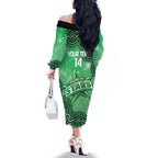 Melbourne Stars NAIDOC Week 2026 Custom Family Matching Off The Shoulder Long Sleeve Dress and Hawaiian Shirt 50 Years Deadly Indigenous Art Glitter Effect