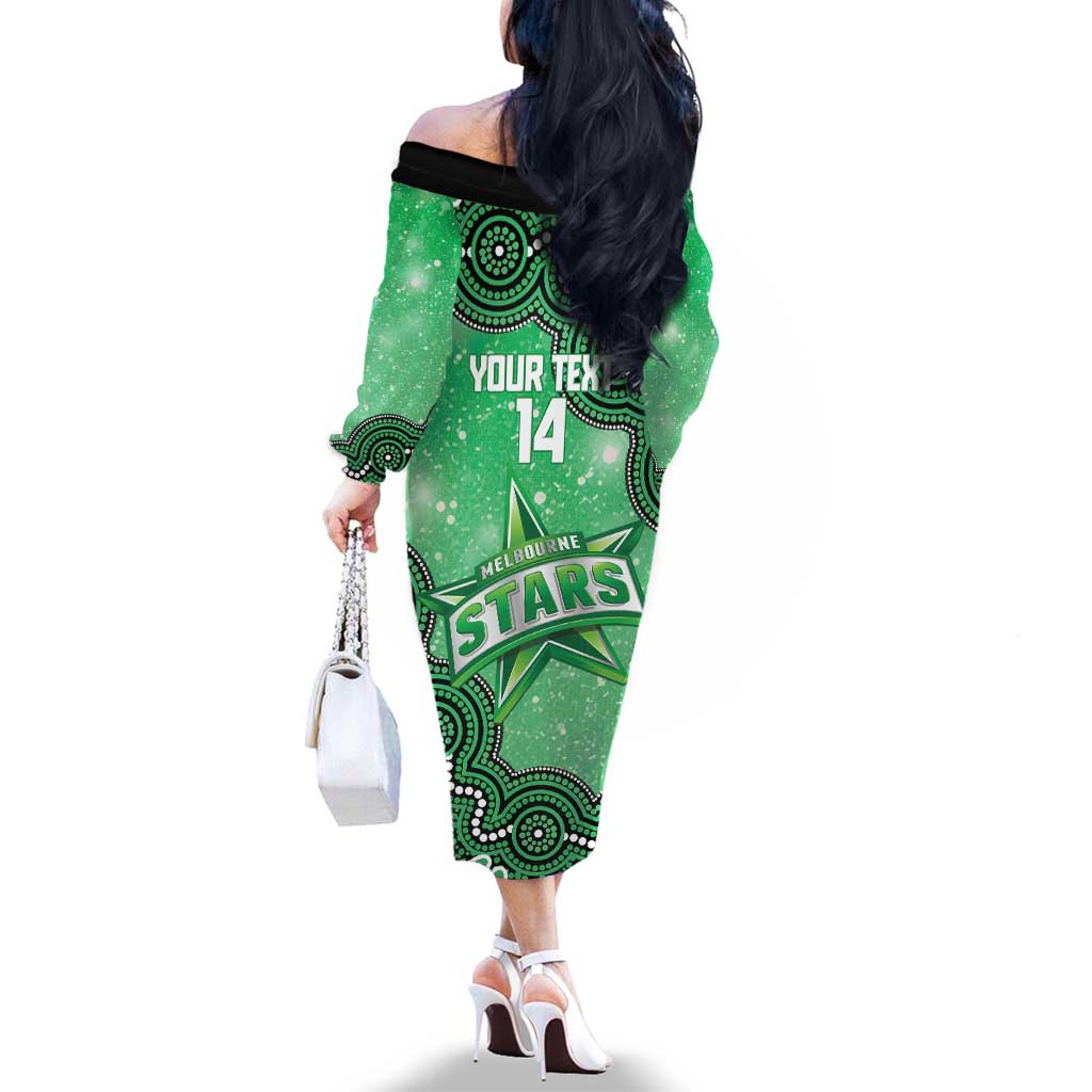 Melbourne Stars NAIDOC Week 2026 Custom Family Matching Off The Shoulder Long Sleeve Dress and Hawaiian Shirt 50 Years Deadly Indigenous Art Glitter Effect