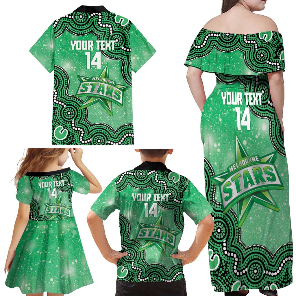 Melbourne Stars NAIDOC Week 2026 Custom Family Matching Off Shoulder Maxi Dress and Hawaiian Shirt 50 Years Deadly Indigenous Art Glitter Effect