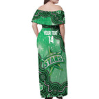 Melbourne Stars NAIDOC Week 2026 Custom Family Matching Off Shoulder Maxi Dress and Hawaiian Shirt 50 Years Deadly Indigenous Art Glitter Effect