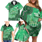 Melbourne Stars NAIDOC Week 2026 Custom Family Matching Off Shoulder Short Dress and Hawaiian Shirt 50 Years Deadly Indigenous Art Glitter Effect