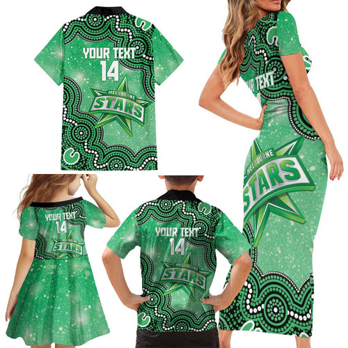 Melbourne Stars NAIDOC Week 2026 Custom Family Matching Short Sleeve Bodycon Dress and Hawaiian Shirt 50 Years Deadly Indigenous Art Glitter Effect